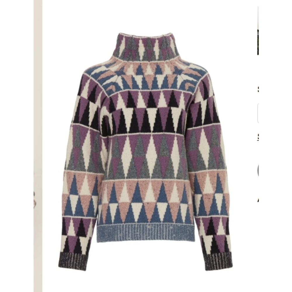 Altuzarra Stilbo wool blend turtleneck Multicolored geometric knit Sweater M